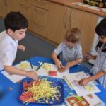 Students getting involved in arts and crafts