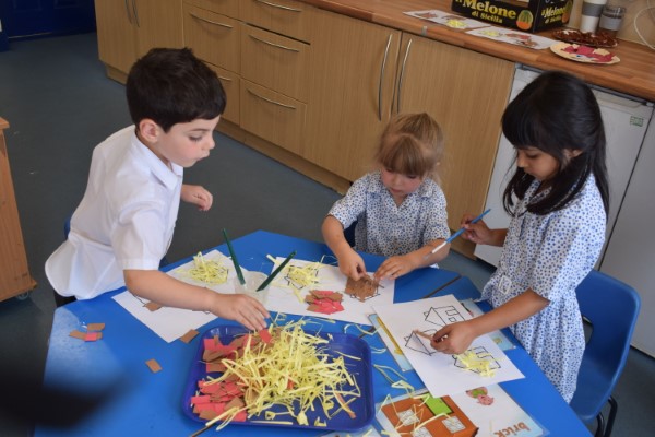 Students getting involved in arts and crafts
