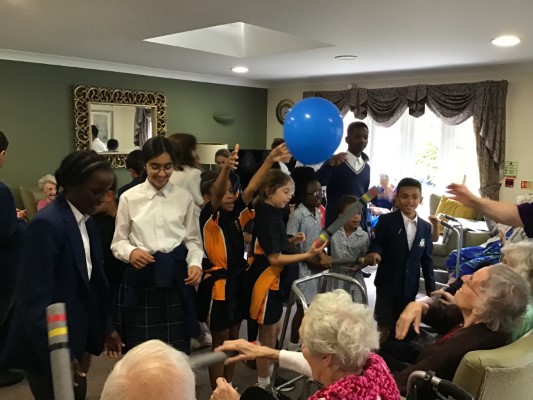 students dancing