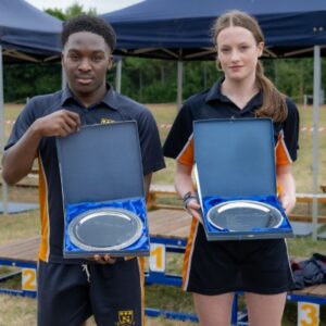 Students with winning silverware