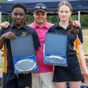 Students with winning silverware