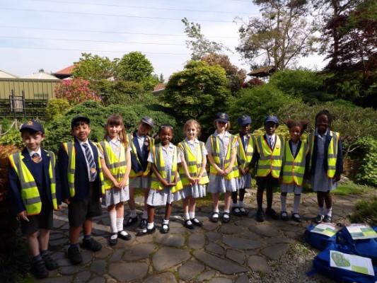 students in hi vis