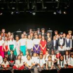 students on stage