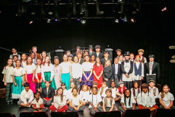 students on stage