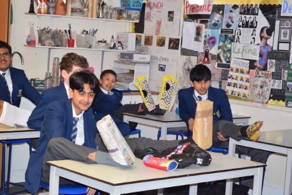 students relaxing in class